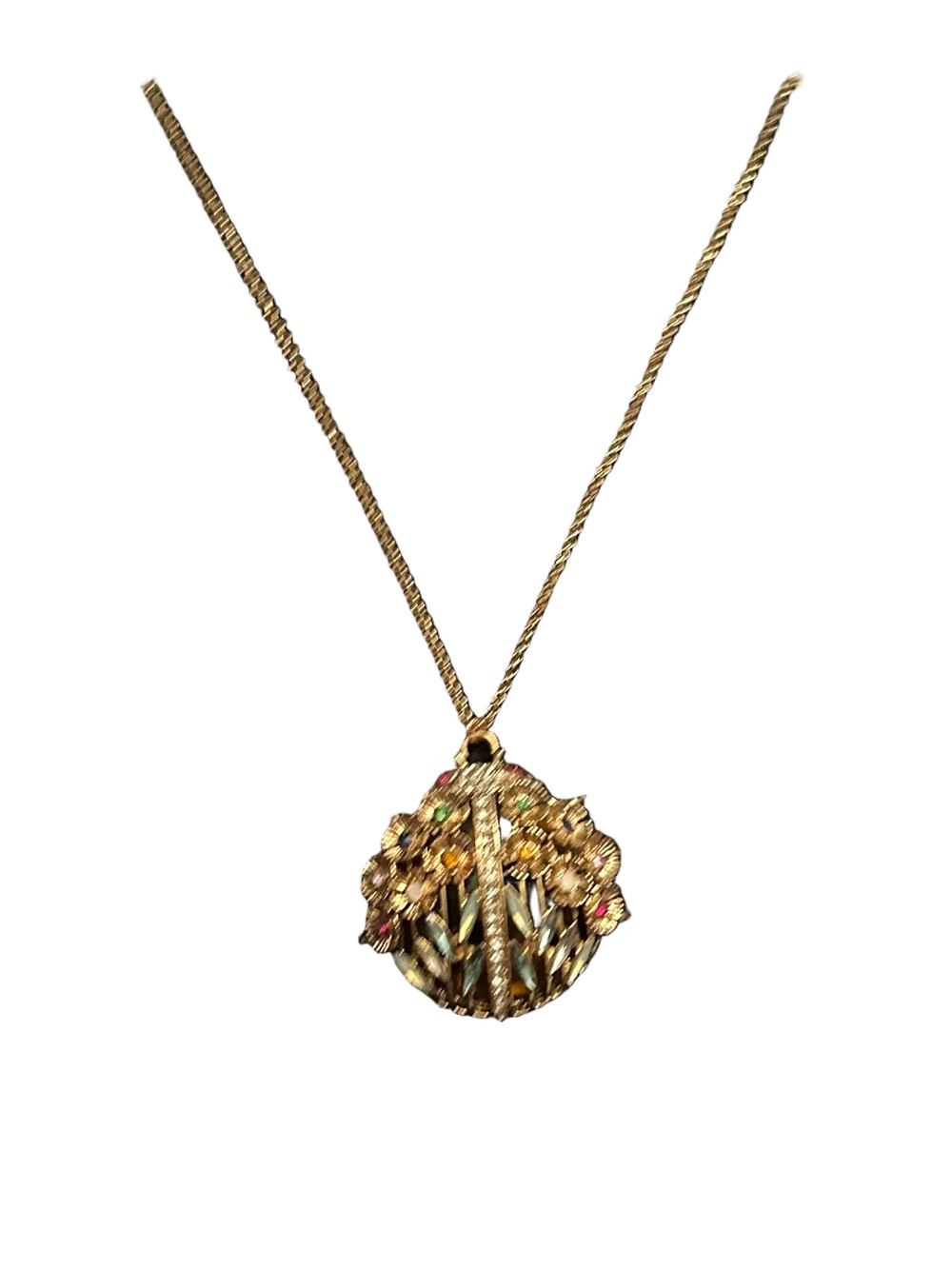 Betsey Johnson Gold-Tone Multicolor Floral Jeweled Ladybug Pendant Necklace